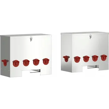 Krmítko pro ptáka Krmítko pro slepice 2 ks Stříbrné 60,5 x 29 x 51 cm