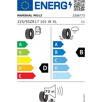 Letní osobní pneu Letní pneumatika Marshal MU12 225/55 R17 101 W