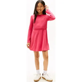 Dívčí šaty Dívčí šaty Tommy Hilfiger růžová barva, mini, KG0KG08934 KG0KG08934.104.122.PPY2 42X, vel. 122