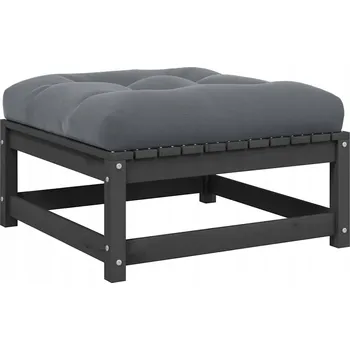 Zahradní lehátko Modulární zahradní stolička s polštářem, šedá/antracitová, 70x70x30 cm