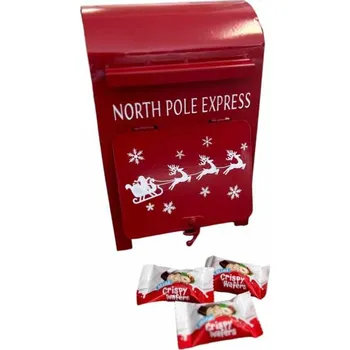 Poštovní schránka Vánoční plechová schránka plná sušenek