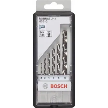 Vrták SADA 6 VRTÁKŮ HSS-G DO KOVU Robust Line BOSCH