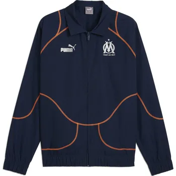 PUMA Sportovní bunda Olympique de Marseille PUMA Club Navy Fluro Orange Pes Blue XS ORANŽOVÁ|ŽLUTÁ