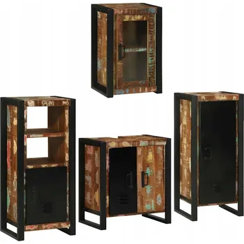 Koupelnový nábytek Sada koupelnového nábytku 4 ks Lite z recyklovaného dřeva