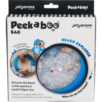 Hračka pro nejmenší Jellystone Designs - Peekaboo senzorická kapsa: Pláž