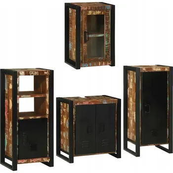 Koupelnový nábytek Sada koupelnového nábytku 4 ks Lite z recyklovaného dřeva