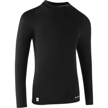 Pánské tričko KIPSTA Dětské spodní termo triko s dlouhým rukávem Keepcomfort 100 14 LET ČERNÁ