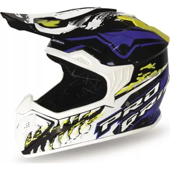 Helma na motorku PROGRIP DĚTSKÁ PŘILBA PG3009 JUNIOR/KID BÍLÁ/MODRÁ/ŽLUTÁ FLUO