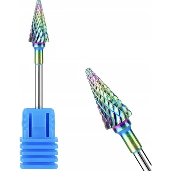 Wolframová fréza na nehtovou kůžičku, hybridní a gelové nehty - Duhový kužel, stromeček, špička