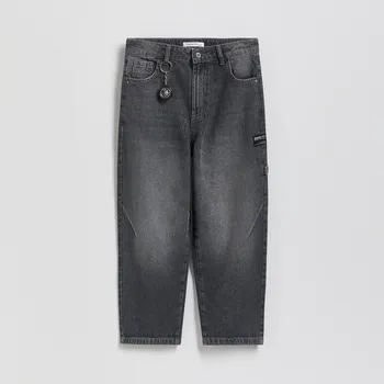 Chlapecké džíny Reserved - Baggy džíny s přívěskem - šedá - 007FO-90J - 007FO-90J-128