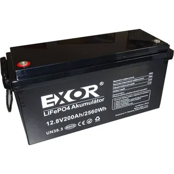 LiFePO4 akumulátor EXOR 12,8V 200Ah s vyhříváním a bluetooth
