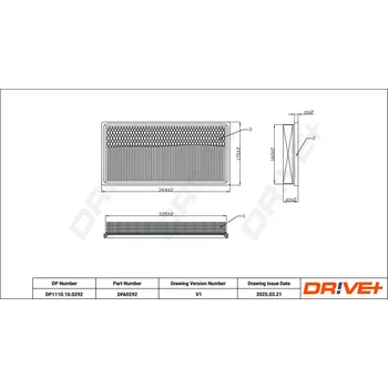 Vzduchový filtr Vzduchový filtr DRIVE+ DP1110.10.0292