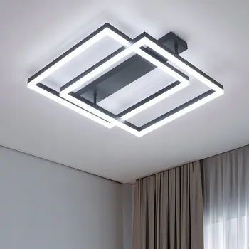 LED Stropní Svítidlo Lustr ČERNÉ Čtvercové Moderní do Obýváku 6500K 51W