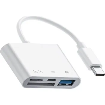 Příslušenství pro datový nosič Čtečka paměťových karet, adaptér s USB-C na SD / TF / USB / USB-C nabíjení