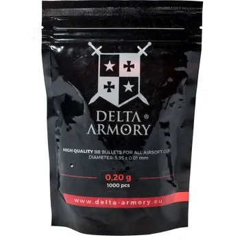 Airsoft Delta Armory airsoftové kuličky 0,20g 1000ks - bílé