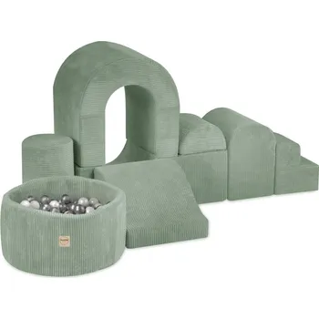 Dětské hřiště Plush Nest pěnové hřiště hrad + bazén s kuličkami +150 míčků