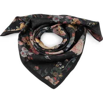 Šátek Šátek oboustranný 65x65 cm - 3 černá