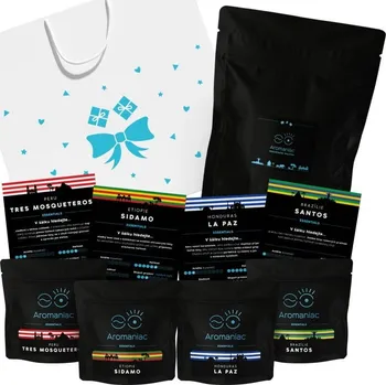 Káva Degustační balíček kávy Aromaniac Nekyseláč⁴ - v dárkové tašce