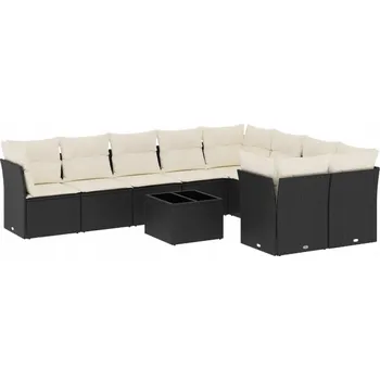 Zahradní nábytková souprava z PE ratanu, černá, rozměry: 62x62x69 cm, 55x62x