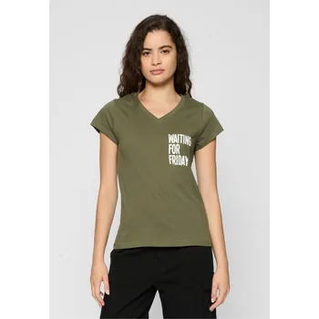 Ladies Waiting For Friday Box Tee - olive L