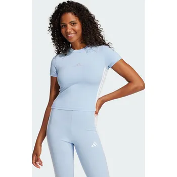 Pánské tričko ADIDAS Tričko Essentials 3-Stripes Slim Baby 2XL BÍLÁ|MODRÁ