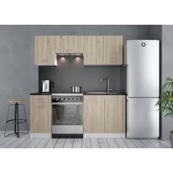 Kuchyňská linka Kuchyňská linka dub sonoma + bílá 5 kusů 180 cm komplet