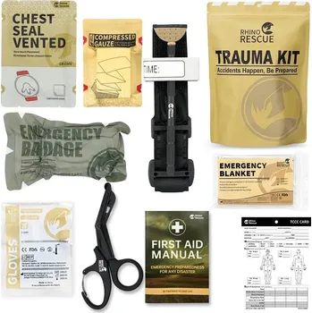 Lékárnička Rhino Rescue Trauma Kit – kompaktní 7dílná sada pro taktickou první pomoc