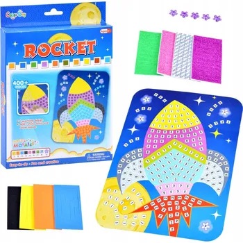 kreativní sada Mozaiková nálepková sada Raketa samolepky ZA3276