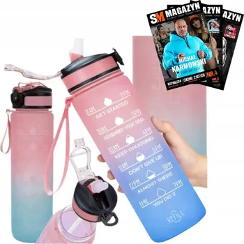 Lahev Na Pití Motivační láhev s brčkem Trizand o objemu 1000 ml