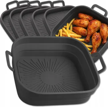 Obraz 5x WKŁAD SILIKONOWY SKŁADANY DO AIR FRYER FRITÉZY FORMA NA PEČENÍ