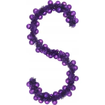 Vánoční dekorace GIRLANDA S VÁNOČNÍMI BAŇKAMI LILKOVÁ 186 CM