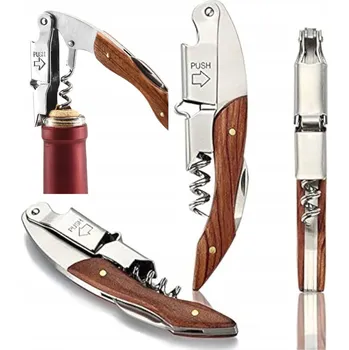 Otvírák Vývrtka Sommelier s Dřevěnou Rukojetí – Profesionální Otvírák na Víno