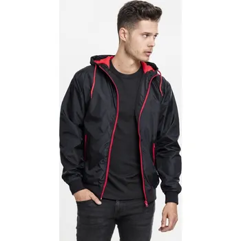 Pánská větrovka Pánská jarní bunda Urban Classics Contrast Windrunner - černá, červená M