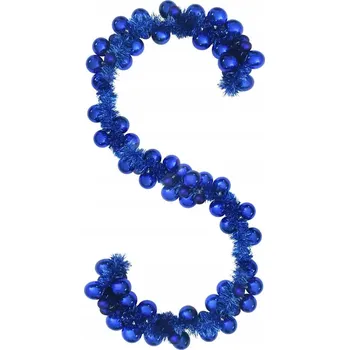 Vánoční dekorace GIRLANDA S VÁNOČNÍCH BOMBÍCH MODRÁ 186 CM