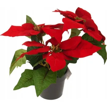umělá květina Umělá rostlina v květináči - vánoční hvězda 24 cm vícebarevná