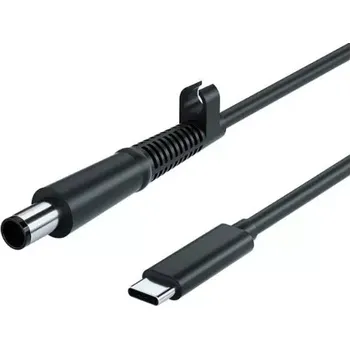TopTechnology Nabíjecí kabel k notebooku Typ-C na 7,4mm x 5,0mm jack, 1,5m, určený pro modely se stejným konektorem většiny výrobců a značek, jako Dell, HP atp.