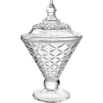 Dóza na potraviny Clayre & Eef - Skleněná dóza na nožce 6GL4728