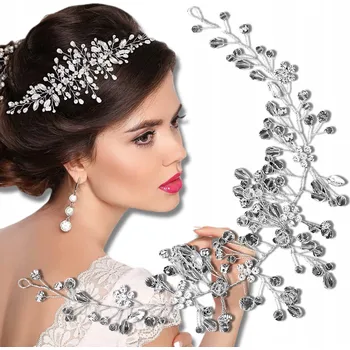 Svatební dekorace Svatební Hostina čelenka na Svatba stříbrná, bohatá, svatební Dekorace Zirkony Na Drdol