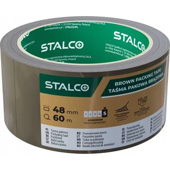 Balicí páska Stalco hnědá, šířka 48 mm, délka 60 m, 1 ks