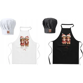 Kuchyňská zástěra Vánoční kuchyňská zástěra + 2x kuchařská čepice pro páry - Perník + Poleva = My