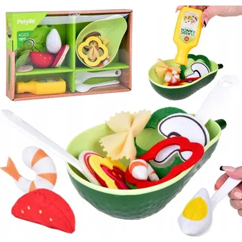 Sada na přípravu salátu – Mísa, látková zelenina, příbory ZA5243