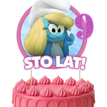 Obraz TOPER NA DORT TOPPER ŠMOULOVÉ PŘÍŠERKY 8 LET DĚTI NAROZENINY