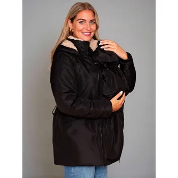 Těhotenská a nosící zimní bunda 3v1 Babycarrier – černá Velikost: S