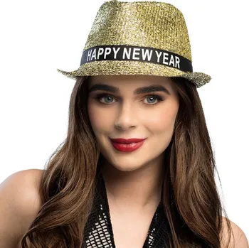 Karnevalový kostým Třpytivý zlatý klobouček 'Šťastný nový rok'