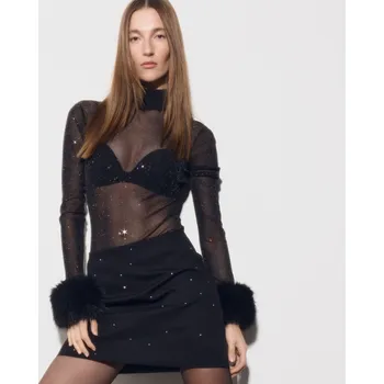 Dámské tričko Reserved - Body s metalickou nití - černý - 215IT-99X - 215IT-99X-XL