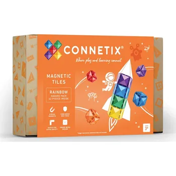 ostatní stavebnice CONNETIX Magnetická stavebnice - Sada čtverců Rainbow (42 ks)