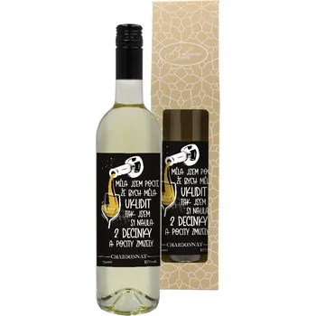 Víno Dárkové bílé víno 0,75 l Chardonnay – dvě decinky