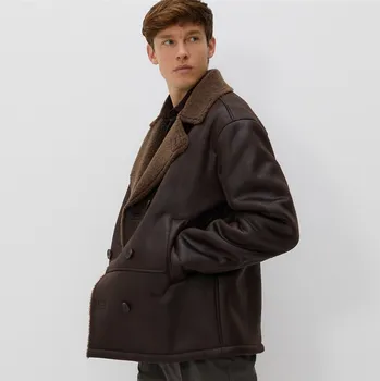 Dámský kabát Reserved - Sherpa bunda s límcem - tmavě hnědá - 7143H-89X - 7143H-89X-M