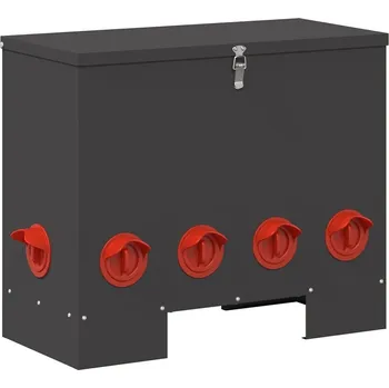 Krmítko pro ptáka Krmítko pro slepice Černé 60,5 x 29 x 51 cm Ocel válcovaná za studena