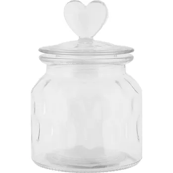 Dóza na potraviny Clayre & Eef - Skleněná dóza HEART 6GL5057